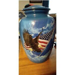 American Glory Urn American Flag with Eagle Cremation Urn for Ashes